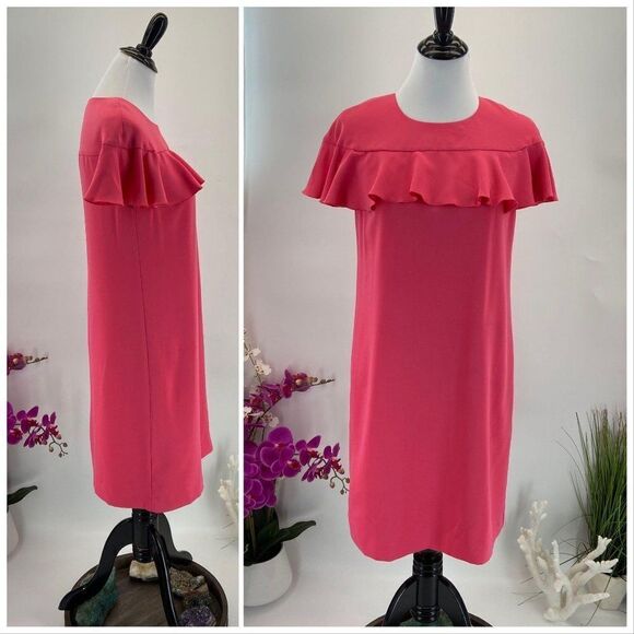 $168 Dress NWT Trina Turk Pink Flutter Sleeve sz 6 - Picture 1 of 5